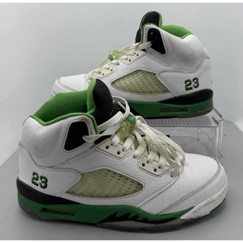 Nike Air Jordan 5 Retro White/Lucky Green-Black DD9336 103 Women's Size 8